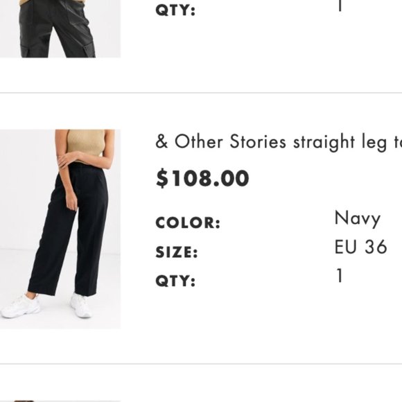 NEW ASOS & Other Stories Straight Leg Tailored Pants - Picture 3 of 7